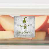 Groene Leuke Sneeuwman Vakantie Bakken Labels (Aangebracht)