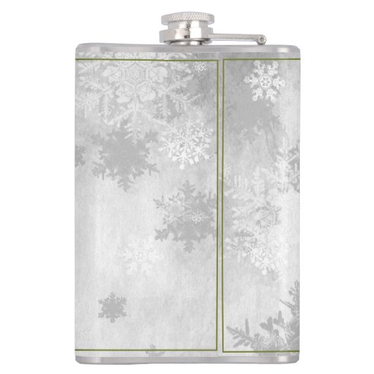 Groene Leuke Sneeuwman Vakantie Flask Heupfles (Achterkant)