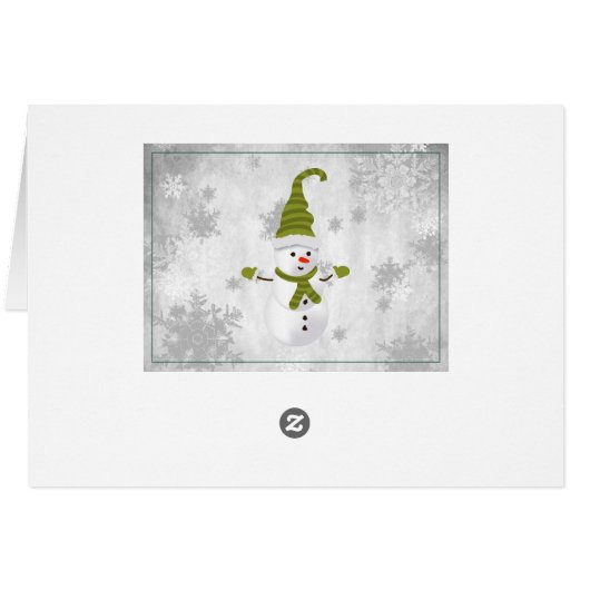 Groene Leuke Sneeuwman Vakantie Groet Kaart (Achterkant Horizontaal)