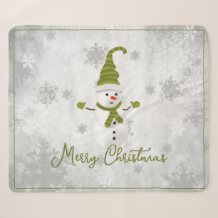 Groene Leuke Sneeuwman Vakantie Sherpa Blanket Deken