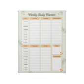 Groene Leuke Speelse Doodle Weekly Study PLANNER Notitieblok (Linkerzijde)
