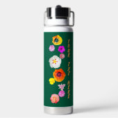 Groene Levendige Bloemenmix Waterfles (Achterkant)