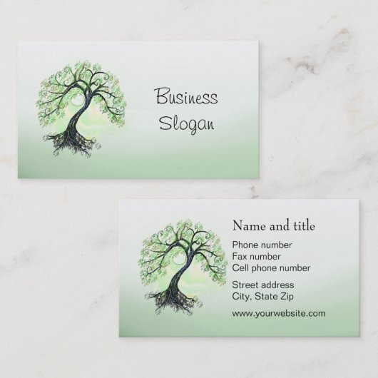 Groene levensboom visitekaartje (Voorkant / Achterkant)