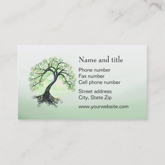 Groene levensboom visitekaartje (Achterkant)