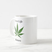 Groene levenskwesties koffiemok (Voorkant links)