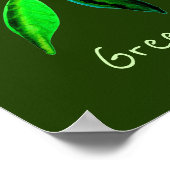 Groene levensleus eco bladeren illustratie poster (Hoek)