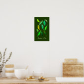 Groene levensleus eco bladeren illustratie poster (Keuken)