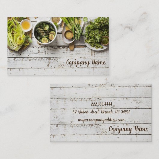 Groene levensstijl Salad Restaurant Vegetarian Foo Visitekaartje (Voorkant / Achterkant)