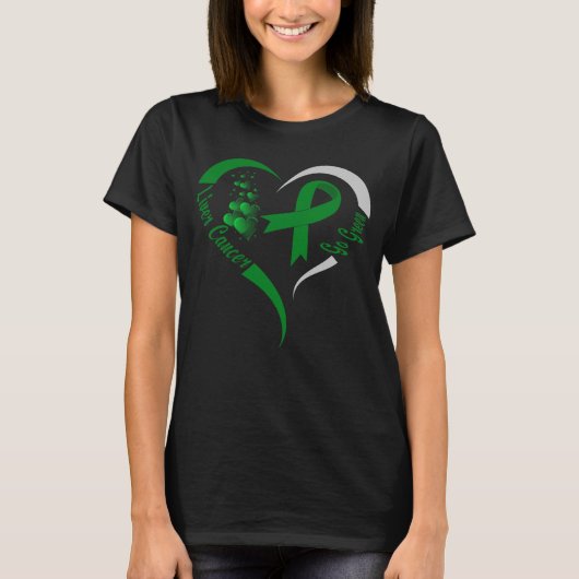 groene lever kanker voorlichting hart t-shirt (Voorkant)