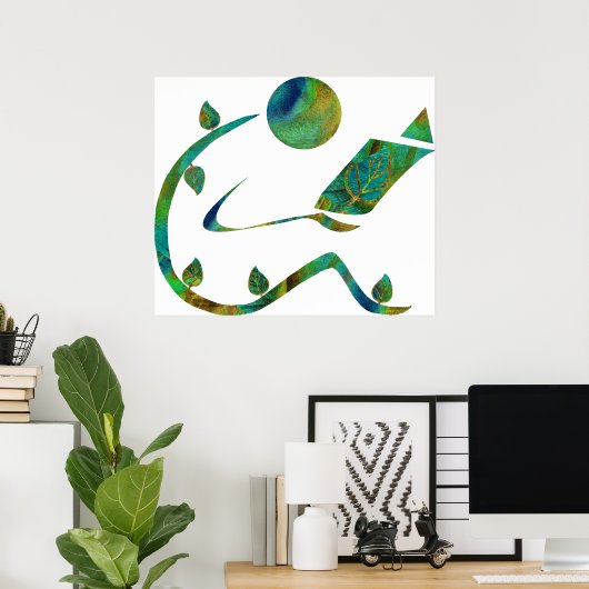 Groene lezer afdrukken poster (Thuiskantoor)