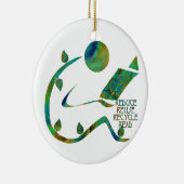 Groene lezer / Vier Rs-versiering Keramisch Ornament (Rechts)