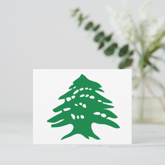 Groene Libanese cedar-boom Briefkaart (Staand voorkant)