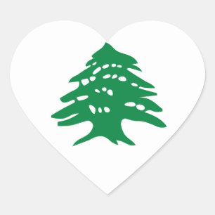 Groene Libanese cedar-boom Hart Sticker