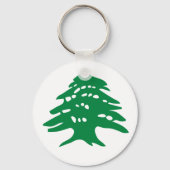 Groene Libanese cedar-boom Sleutelhanger (Voorkant)