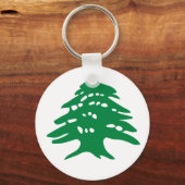 Groene Libanese cedar-boom Sleutelhanger (Voorkant)
