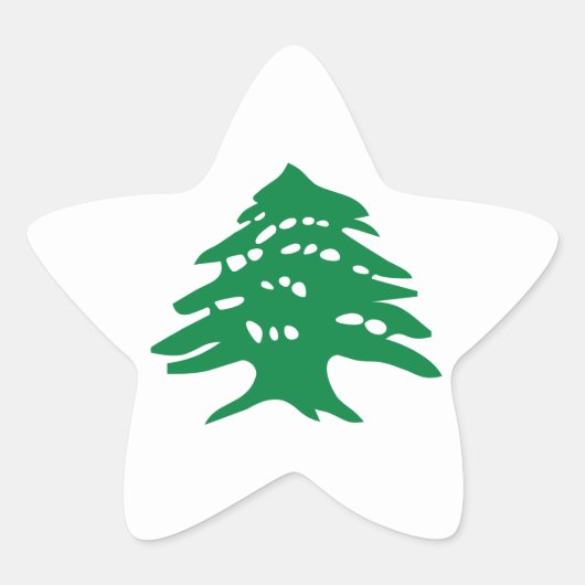 Groene Libanese cedar-boom Ster Sticker (Voorkant)