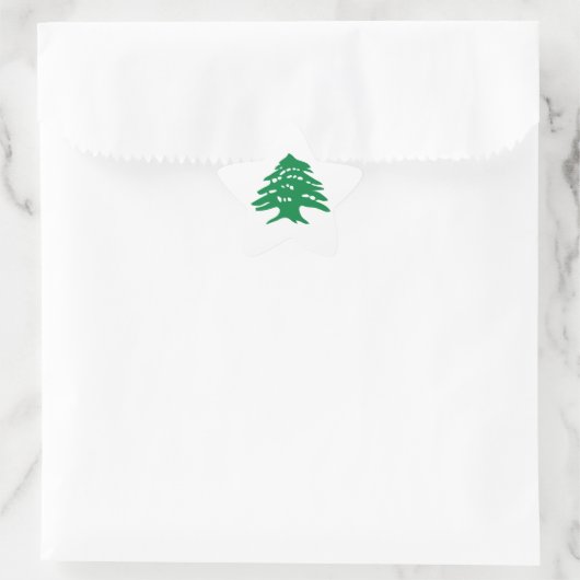 Groene Libanese cedar-boom Ster Sticker (Tas)