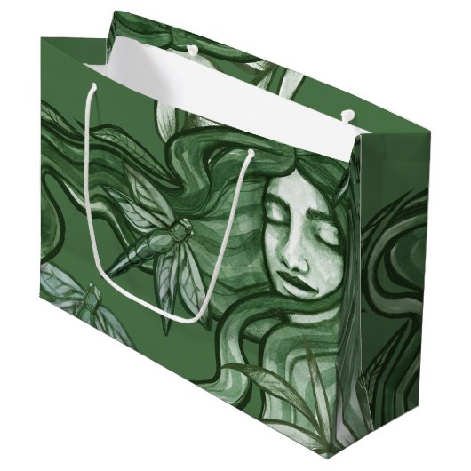 Groene Libel Godin Kunst Libellen Groot Cadeauzakje (Voorkant Gekanteld)