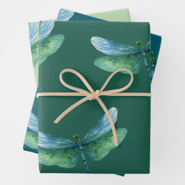 Groene Libel Inpakpapier Vel