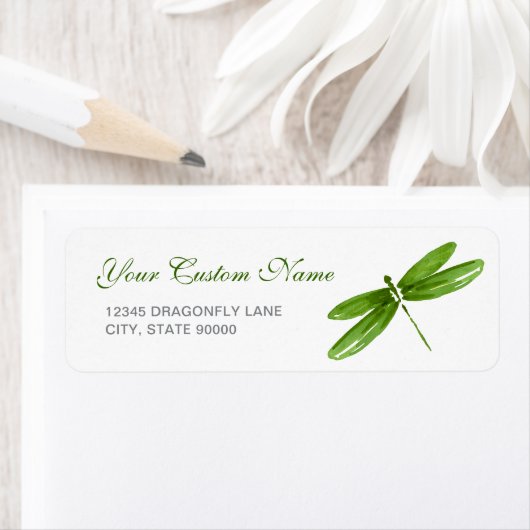 Groene libel retour adreslabels Sjabloon Etiket (Insitu)