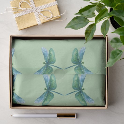 Groene Libel Tissuepapier (Geschenk)