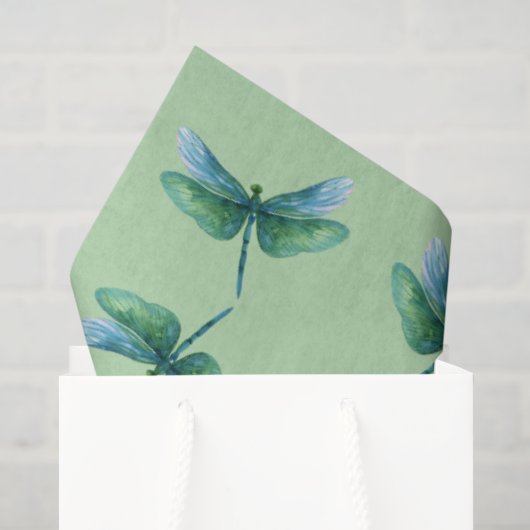 Groene Libel Tissuepapier (Cadeauzakje)
