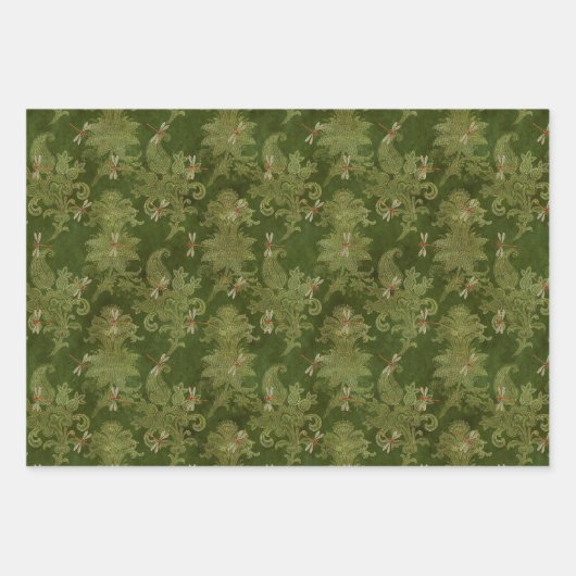 groene libellen inpakpapier vel (Voorkant)