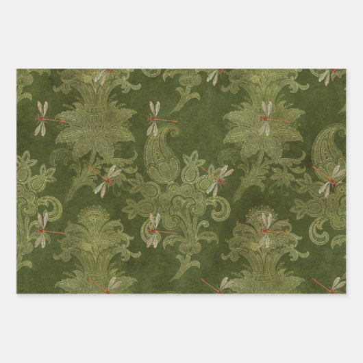  groene libellen inpakpapier vel (Voorkant 3)