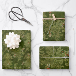  groene libellen inpakpapier vel