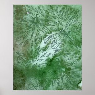 Groene Libellen Libellen Liefhebbers Poster