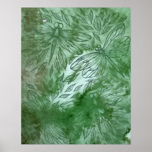 Groene Libellen Libellen Liefhebbers Poster (Voorkant)