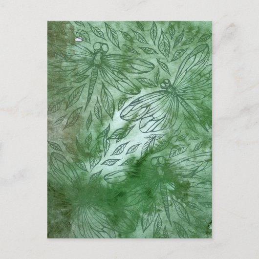 Groene Libellen Libellenliefhebbers Briefkaart (Voorkant)