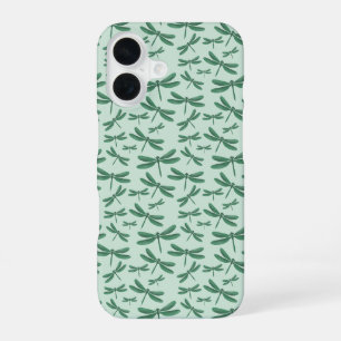 Groene libellen patroon iPhone 16 hoesje