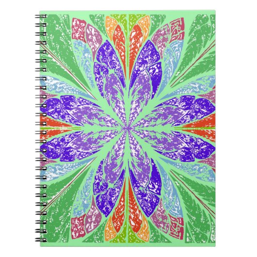 Groene lichte bladeren notitieboek (Voorkant)