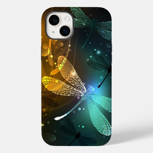 Groene lichtgevende libel vlucht Case-Mate iPhone case (Achterkant)