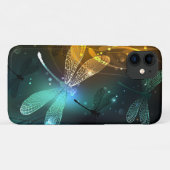 Groene lichtgevende libel vlucht Case-Mate iPhone case (Achterkant (horizontaal))
