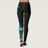 Groene lichtgevende libel vlucht leggings (Achterkant)