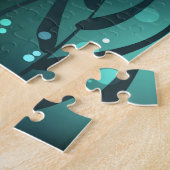 Groene lichtgevende libel vlucht legpuzzel (Zijkant)