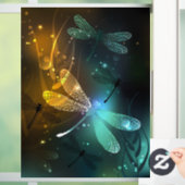 Groene lichtgevende libel vlucht raamsticker (Huis)