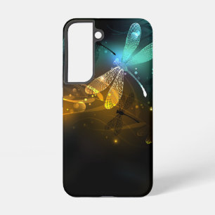 Groene lichtgevende libel vlucht samsung galaxy hoesje