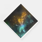 Groene lichtgevende libel vlucht servet (Hoek)