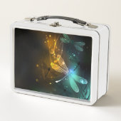 Groene lichtgevende libelvlucht (Voorkant)