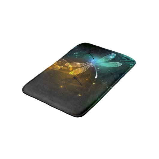 Groene lichtgevende libelvlucht badmat (Gekanteld)