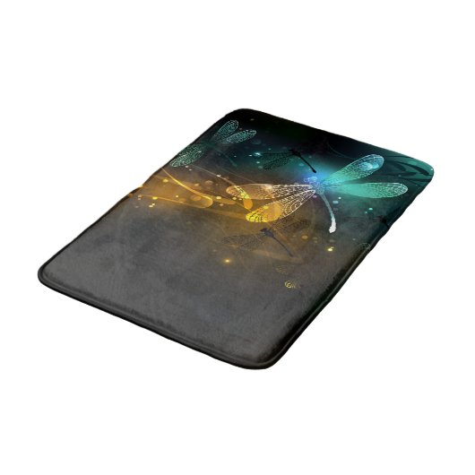 Groene lichtgevende libelvlucht badmat (Gekanteld)