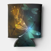 Groene lichtgevende libelvlucht blikjeskoeler (Voorkant)