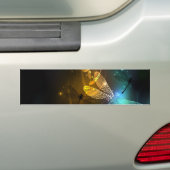 Groene lichtgevende libelvlucht bumpersticker (Op auto)