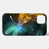 Groene lichtgevende libelvlucht Case-Mate iPhone case (Achterkant (horizontaal))