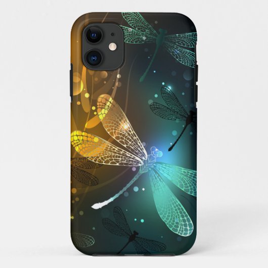 Groene lichtgevende libelvlucht Case-Mate iPhone case (Achterkant)