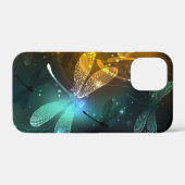 Groene lichtgevende libelvlucht Case-Mate iPhone case (Achterkant (horizontaal))