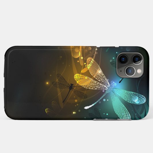 Groene lichtgevende libelvlucht Case-Mate iPhone case (Achterkant (horizontaal))